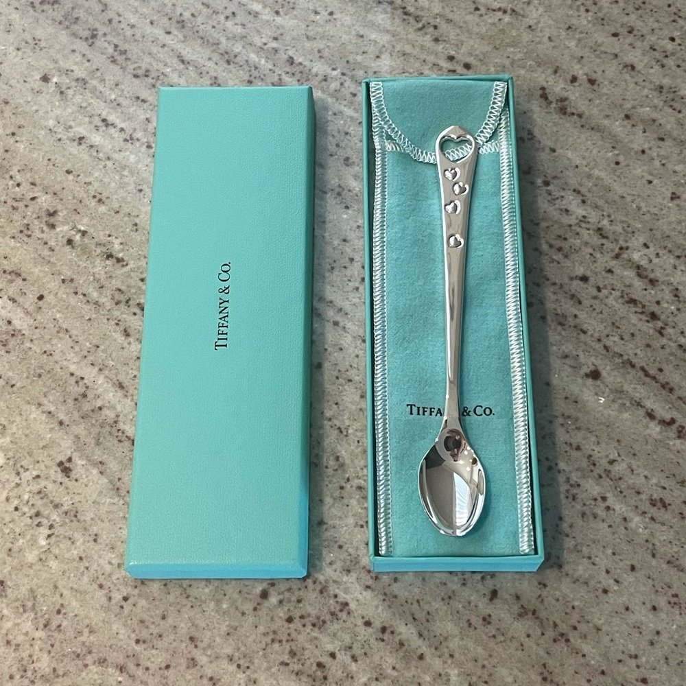 Tiffany & Co. hearts sterling silver baby spoon Brand new!  Comes with box & bow